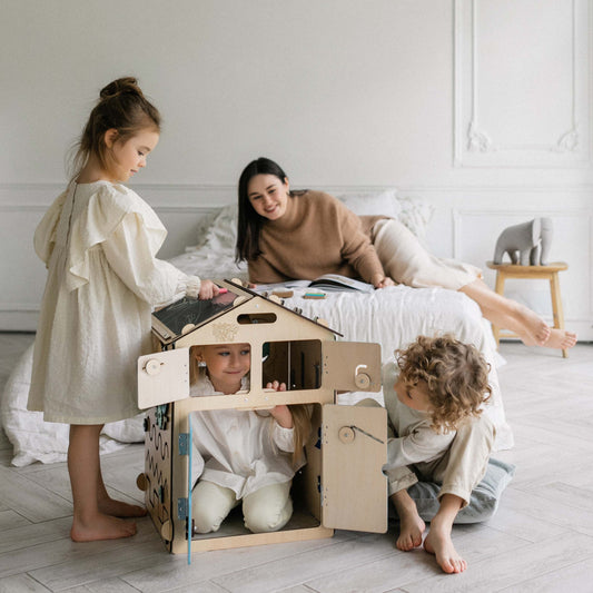 BusyBoard sensory playhouse Natura Mint – Limited Montessori edition with over 30 activities