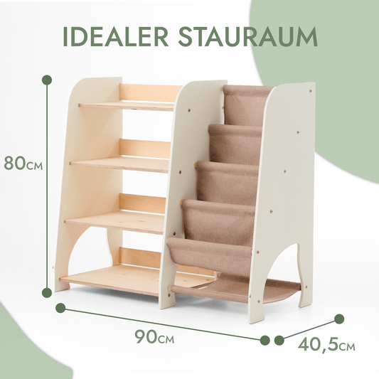 2in1 Montessori - Regal für Bücher und Spielzeug - BesonderesHoch2