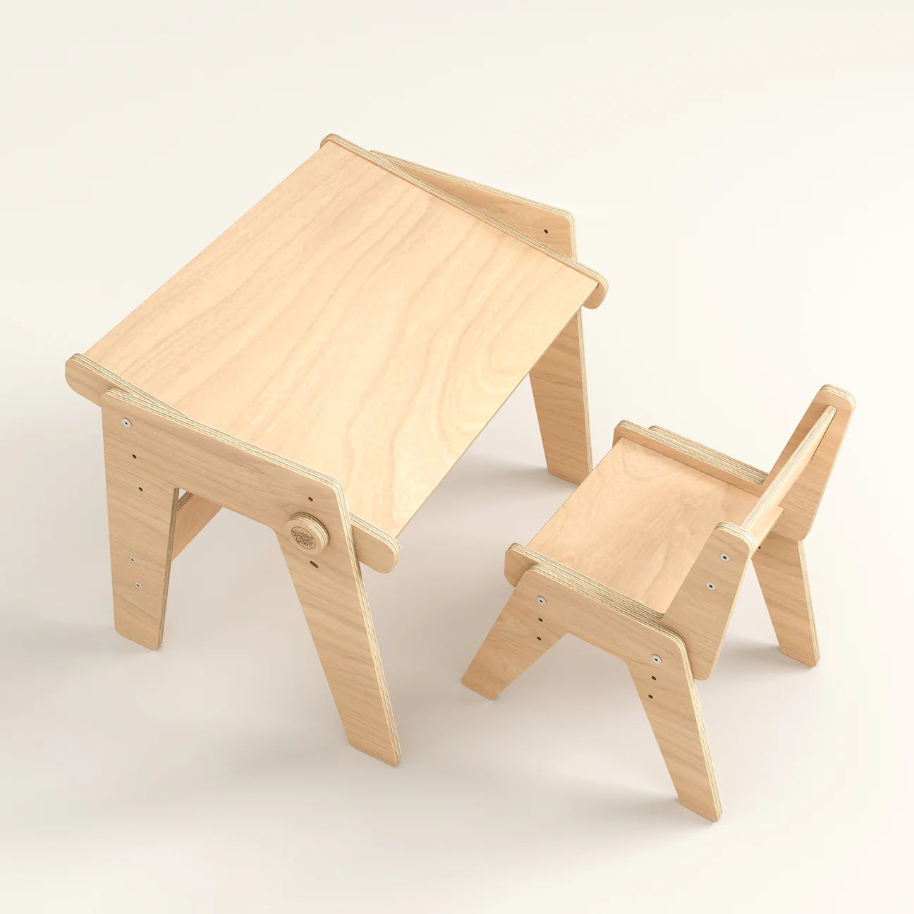Mitwachsende Tisch und Stuhl für Kleinkinder - natur