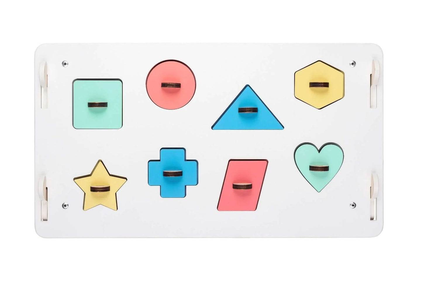 BusyBoard sensorisches Spielhaus Weiß – Montessori Holzspielzeug mit über 30 Aktivitäten.