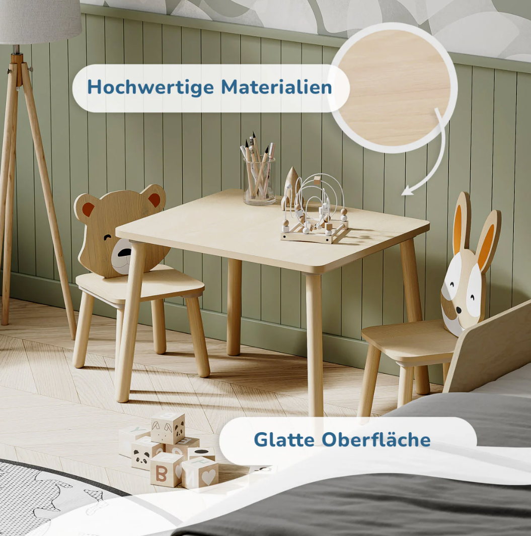 Kindertisch mit 2 Stühlen