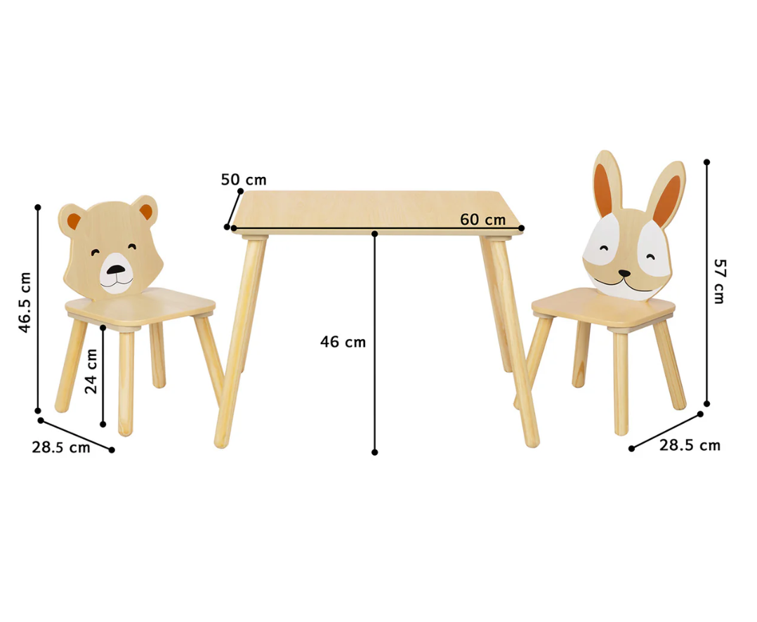 Kindertisch mit 2 Stühlen