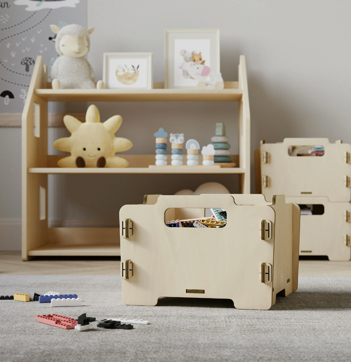 Montessori Aufbewahrungsbox aus Holz