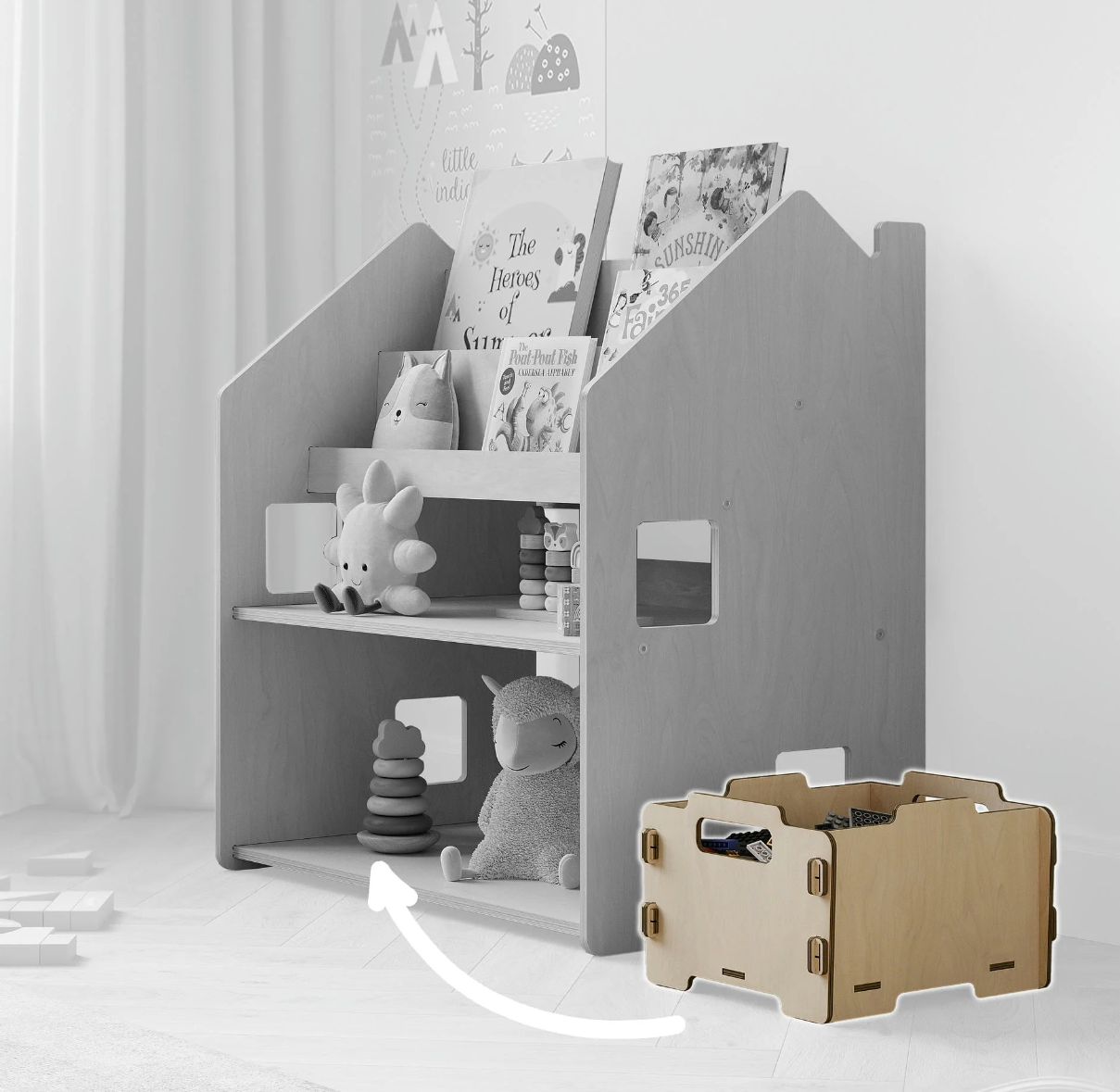 Montessori Aufbewahrungsbox aus Holz