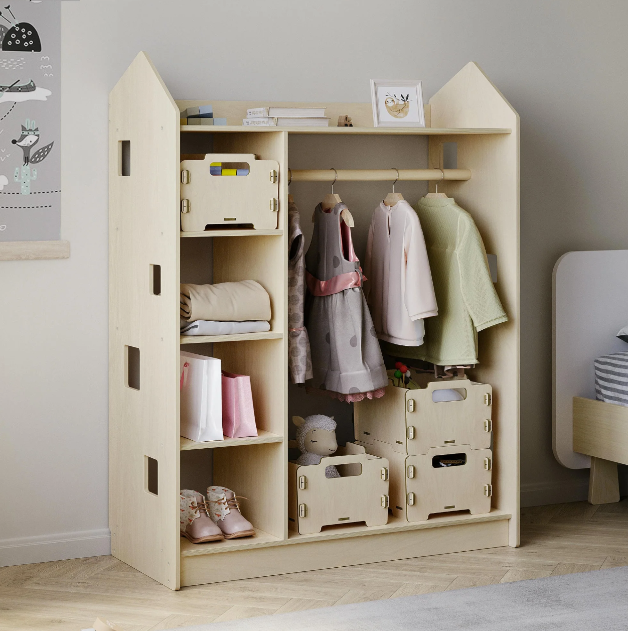 Montessori Aufbewahrungsbox aus Holz