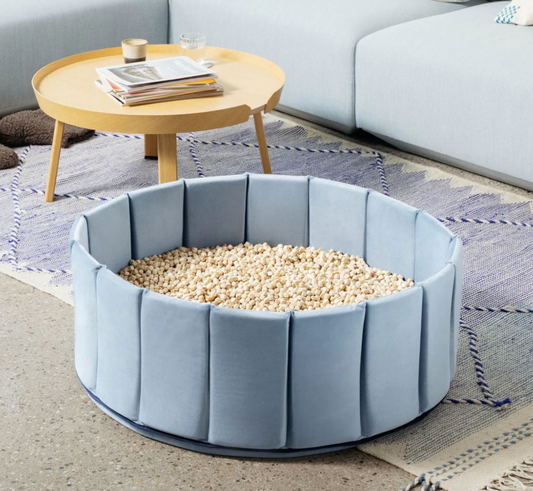 Flowfull® Indoor Würfel-Sandkasten SET (Becken + Holzwürfel).