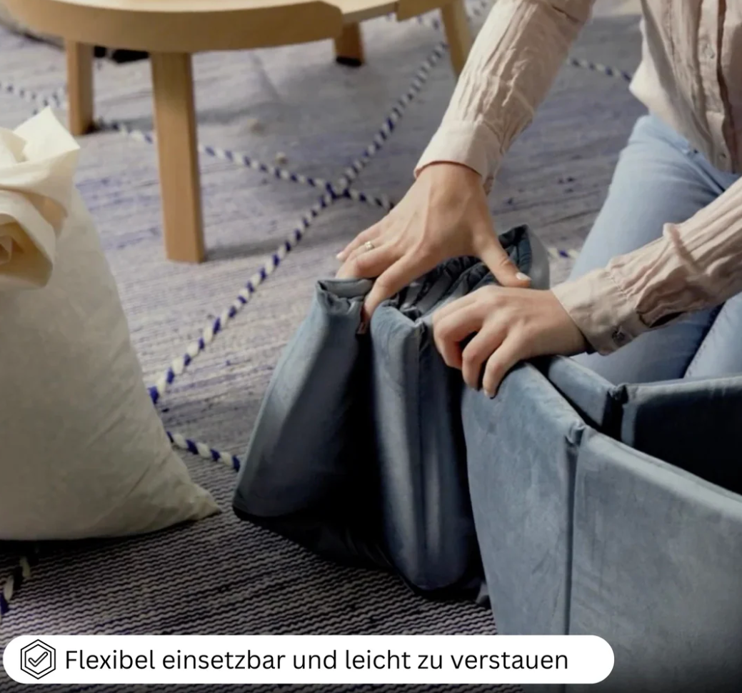 Flowfull® Indoor Würfel-Sandkasten SET (Becken + Holzwürfel).