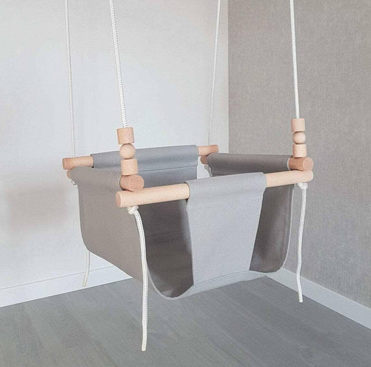 Baby swing cotton, gray, low backrest
