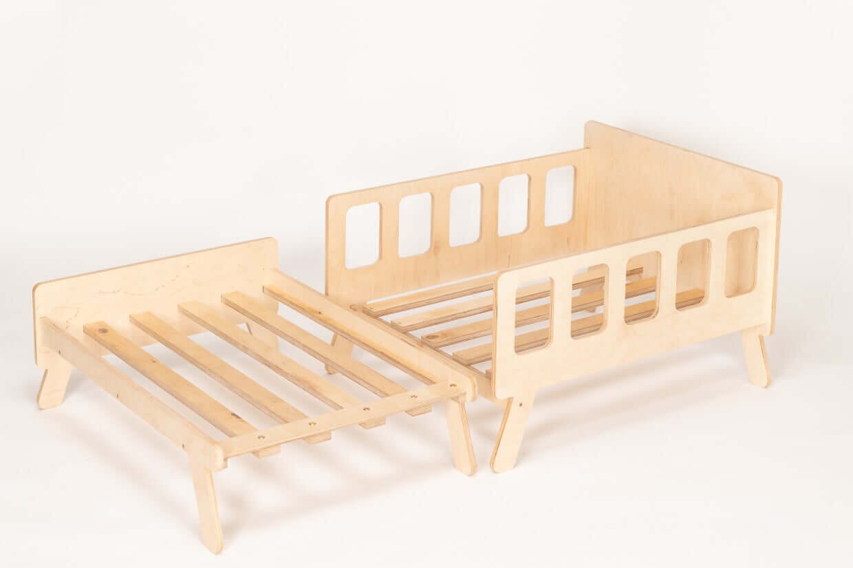 Flexibles Mitwachsendes Kinderbett, Montessori Babybett Family-SCL Natur