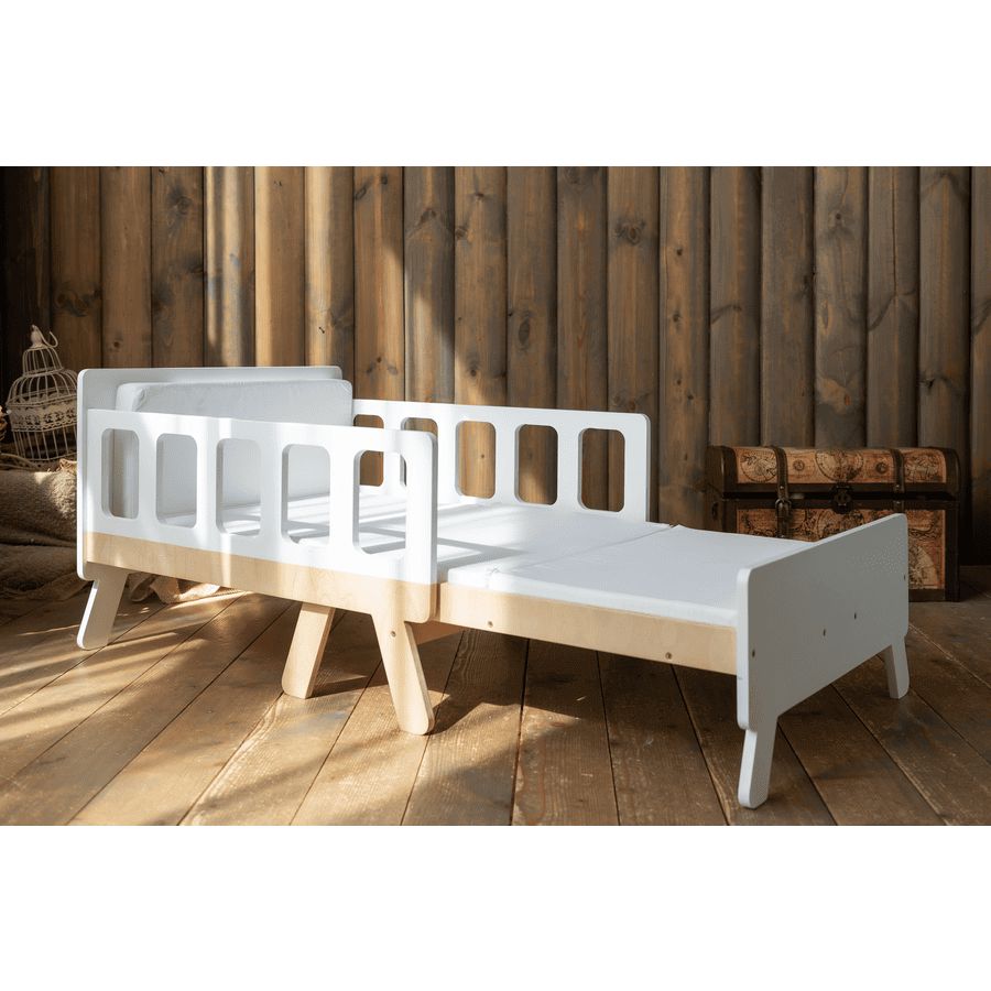 Flexibles Mitwachsendes Kinderbett, Montessori Babybett Family-SCL Weiß