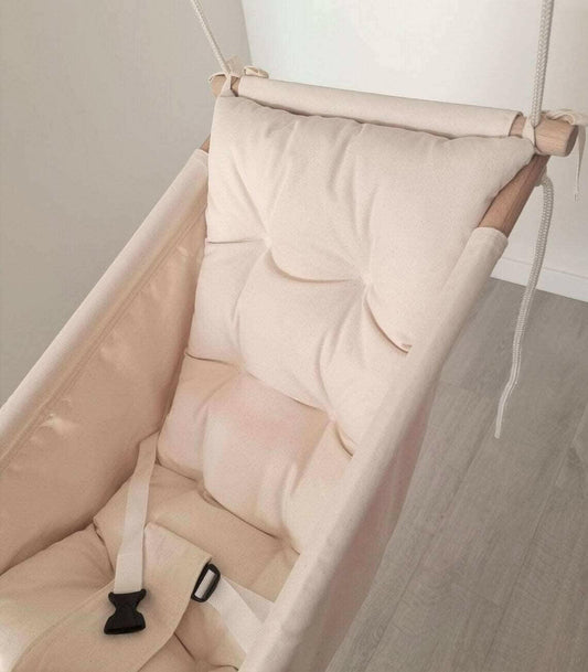 Large baby swing hammock made of cotton, cream white