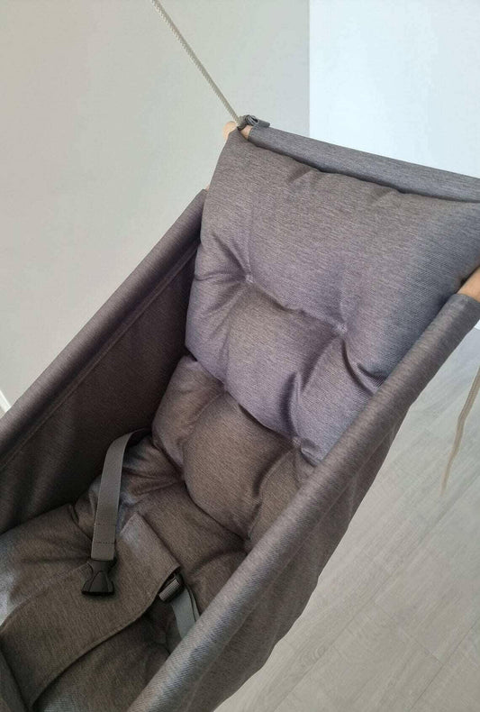 Large baby swing hammock made of polyester, weatherproof, dark grey