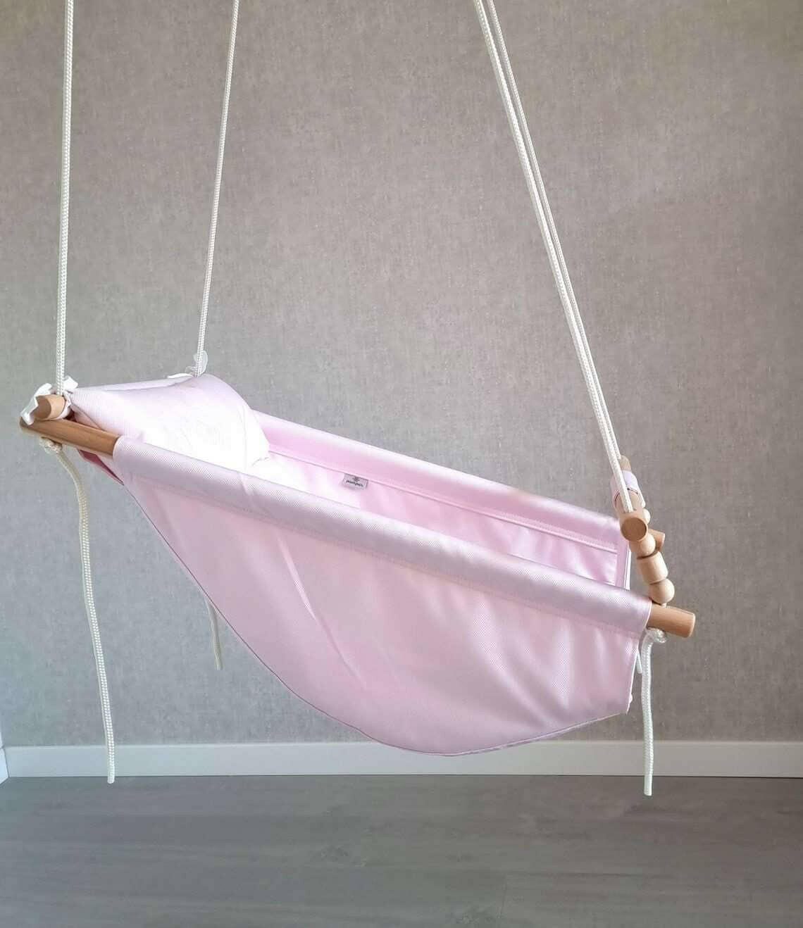 Große Babyschaukel Hängematte Polyester wetterfest, rosa Pumpur