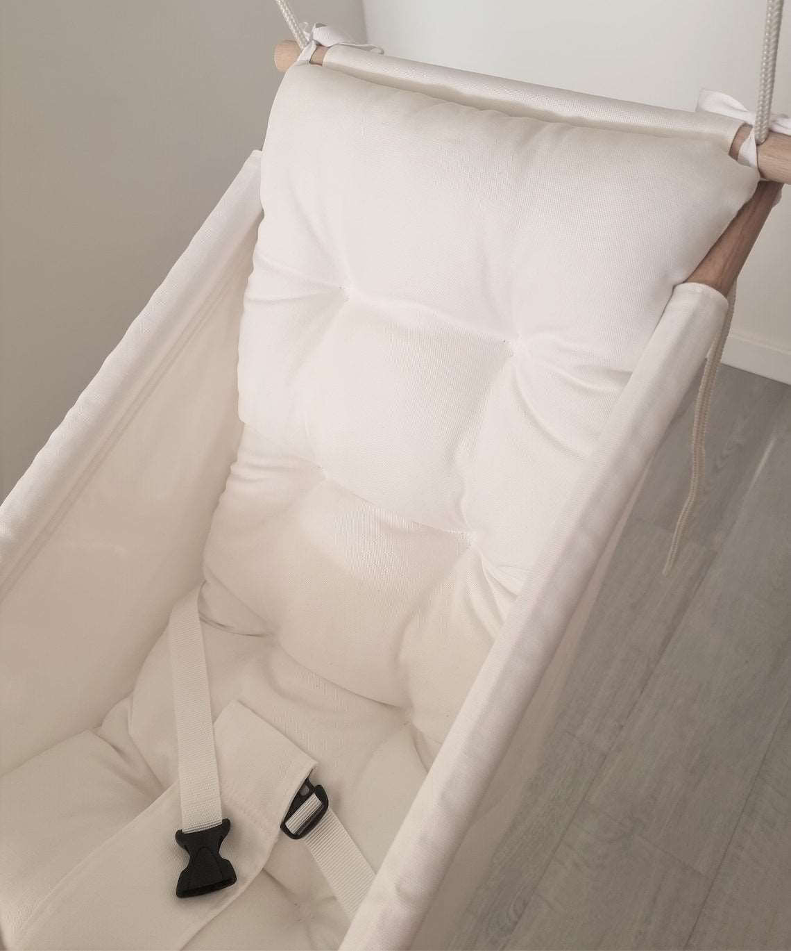große babyschaukel aus baumwolle, weiß - besondereshoch2