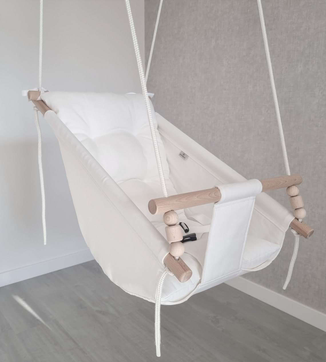 große babyschaukel aus baumwolle, weiß - besondereshoch2
