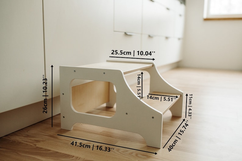 tritthocker holz, küchentritt, lernhocker, montessori tritt - besondereshoch2