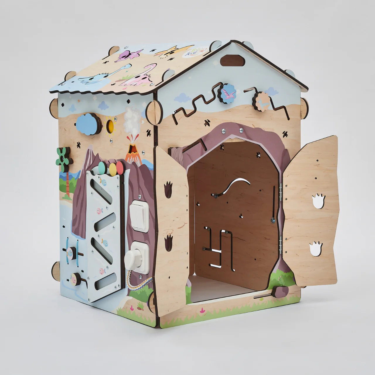 BusyBoard sensorisches Spielhaus Natura Pastell – Limitierte Montessori-Ausgabe mit über 30 Aktivitäten.