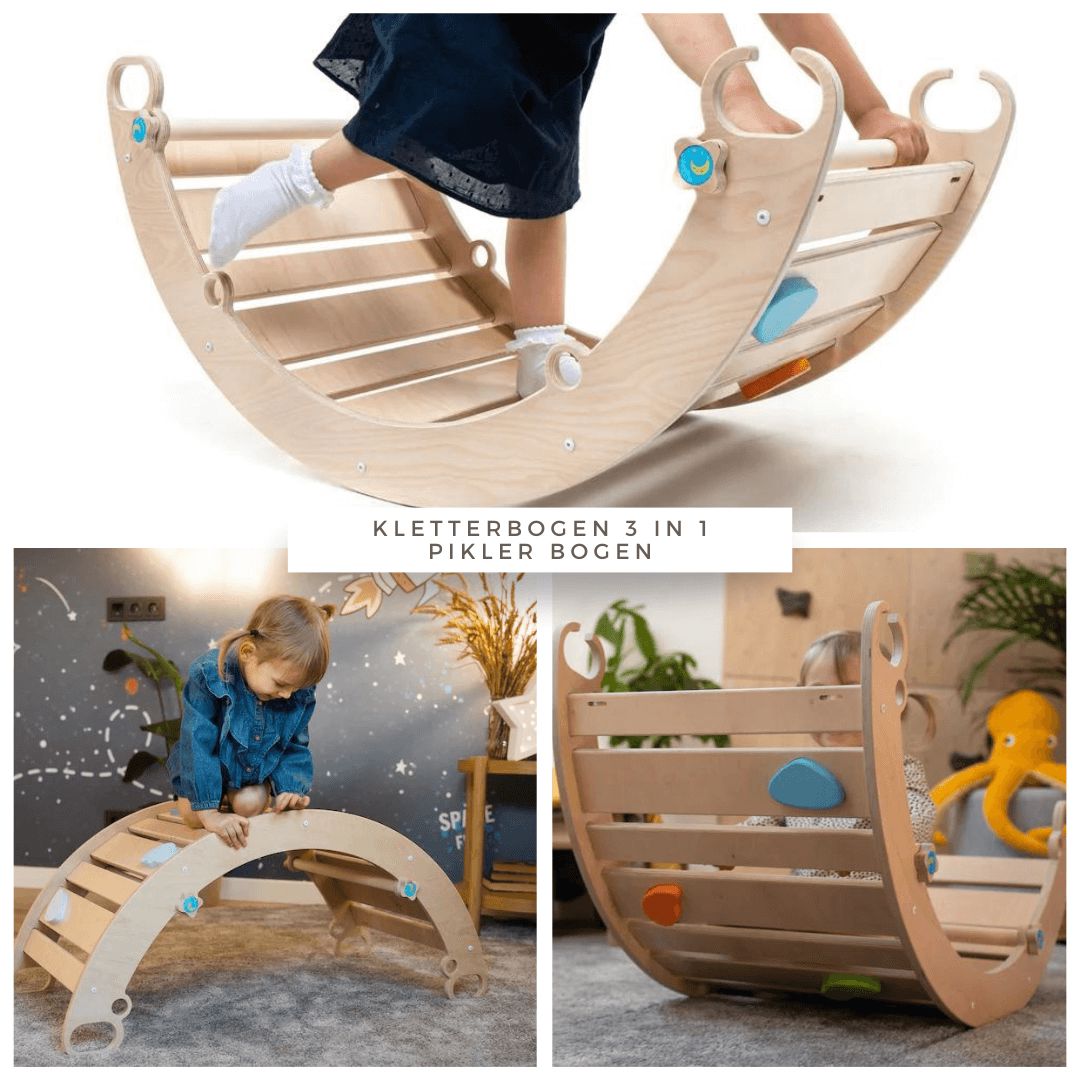 Kletterbogen 3 in 1, Pikler Bogen, Rocker Climber HappyMoon