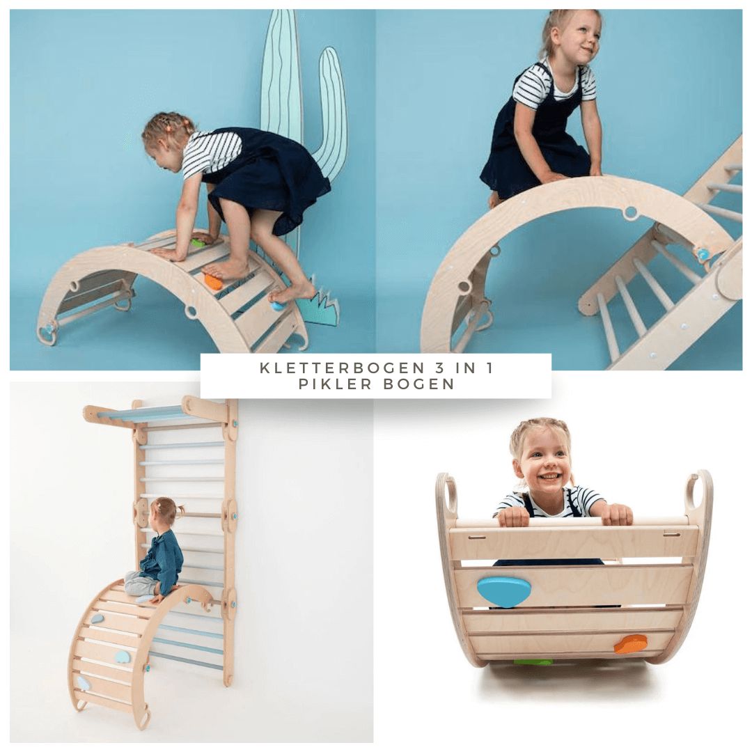 Kletterbogen 3 in 1, Pikler Bogen, Rocker Climber HappyMoon