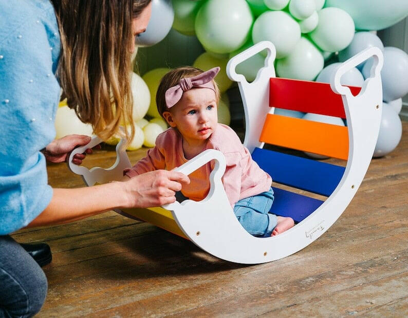 Kletterbogen mit Rutsche, Pikler Art, Montessori, Rampe, Schaukeln.