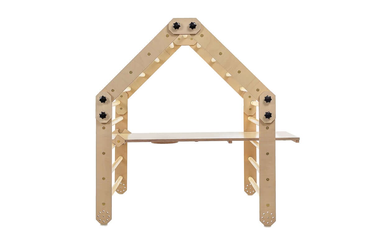 Kletterdreieck Set 3 in 1 mit Rutsche - Pikler Dreieck mit Rampe Luula