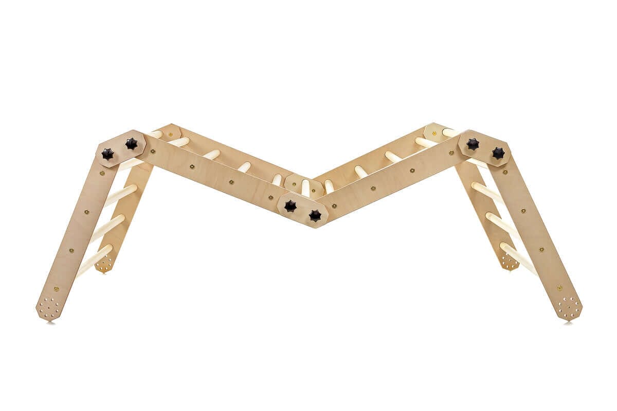Kletterdreieck Set 3 in 1 mit Rutsche - Pikler Dreieck mit Rampe Luula