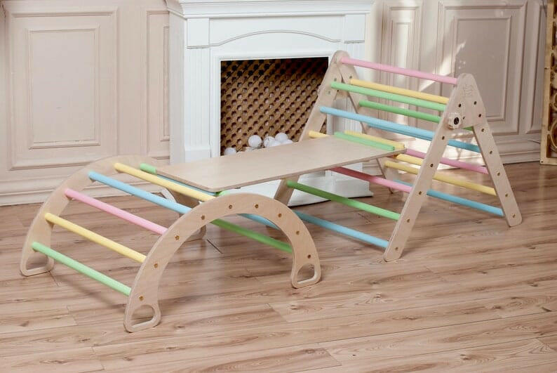 Kletterdreieck Set Classic, Kletterbogen, Rutsche, Pikler Dreieck.