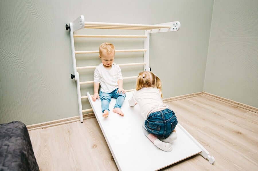 Kletterdreieck, Sprossenwand, Pikler Dreieck mit Rutsche Family-SCL