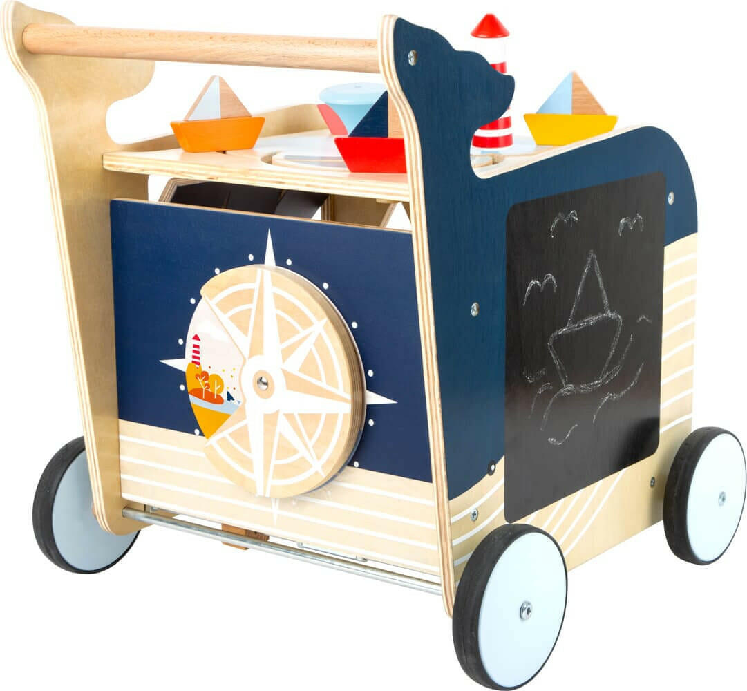 Lauflernwagen Wal aus Holz.