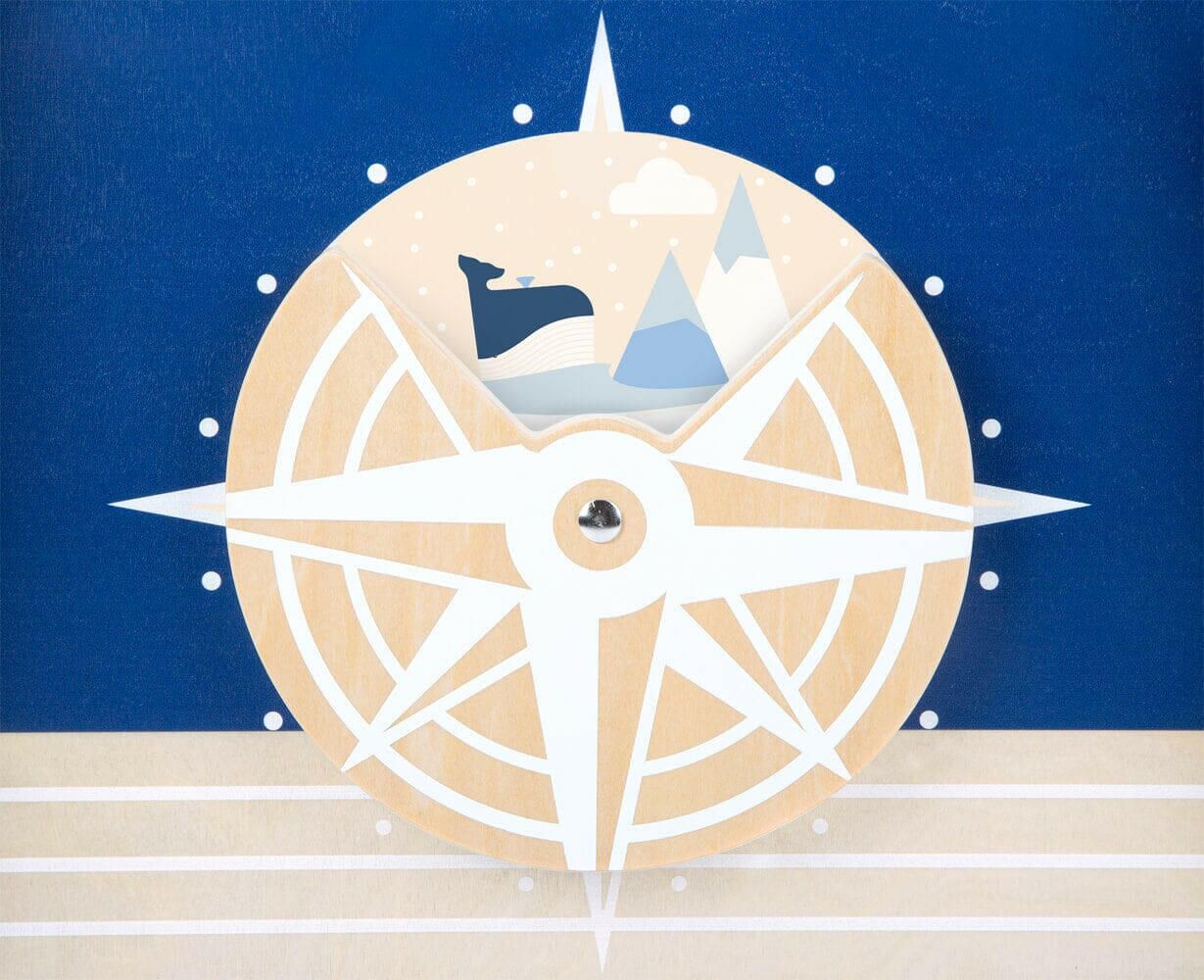 Lauflernwagen Wal aus Holz.