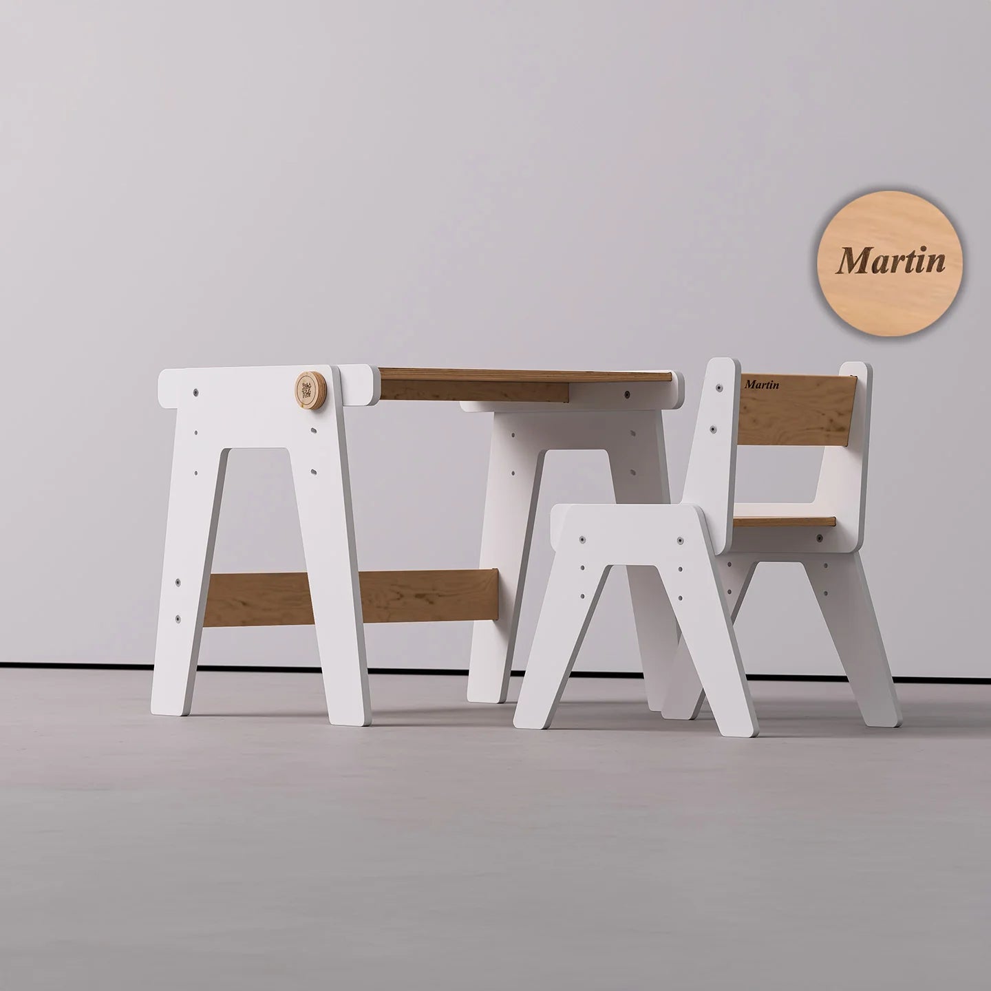 Mitwachsende Tisch und Stuhl für Kleinkinder - weiß - BesonderesHoch2