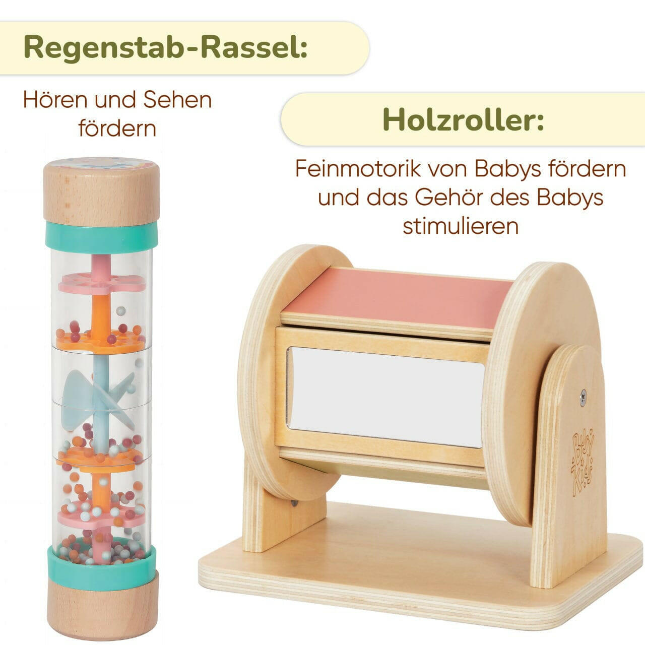 Montessori-Box für Babys von 0 bis 6 Monaten.