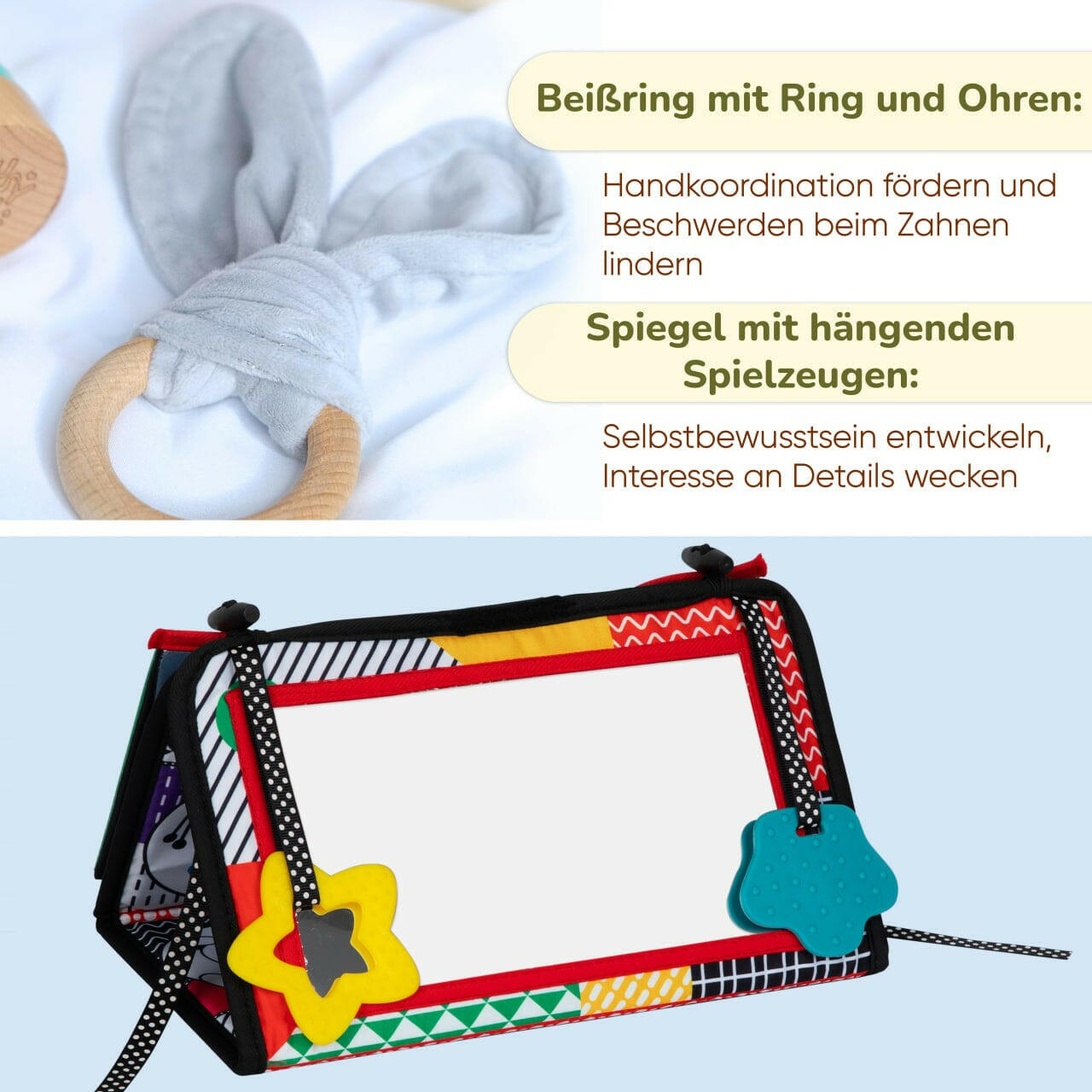 Montessori-Box für Babys von 0 bis 6 Monaten.