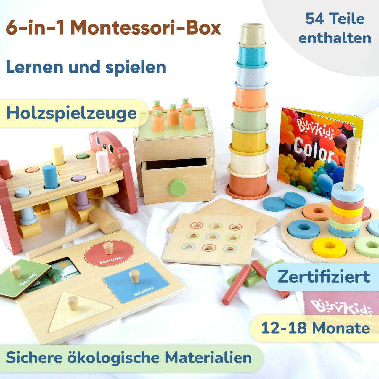 Montessori-Box für Kinder von 12 bis 18 Monaten.