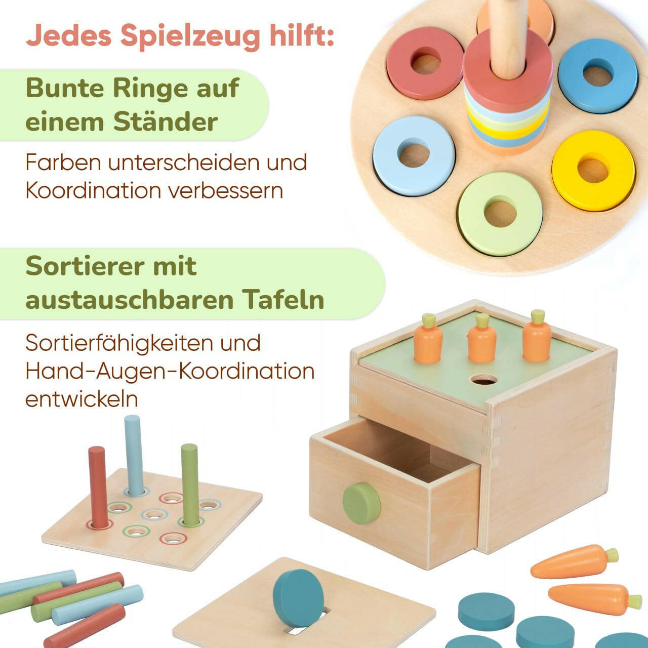 Montessori-Box für Kinder von 12 bis 18 Monaten.