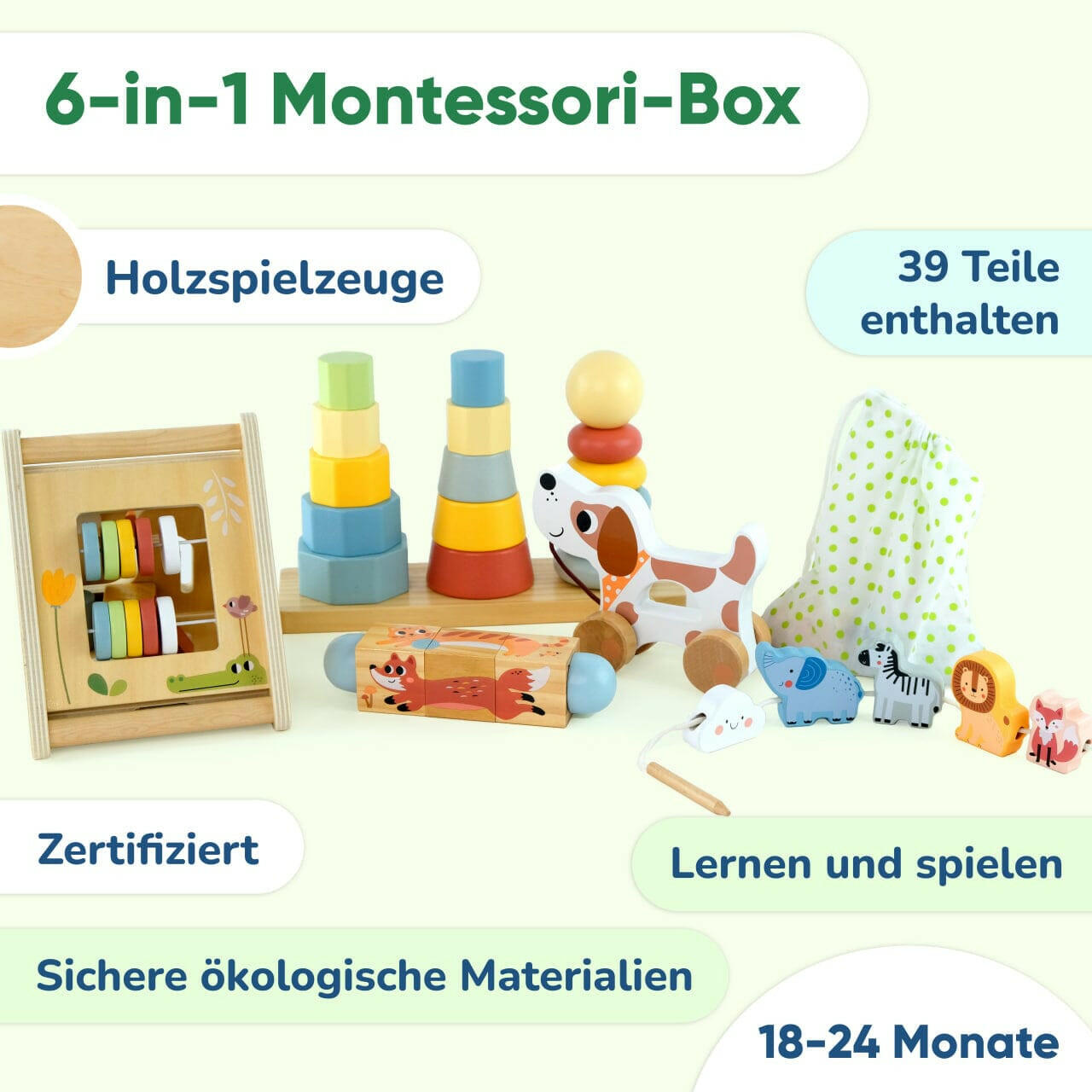 Montessori-Box für Kinder von 18 bis 24 Monaten.