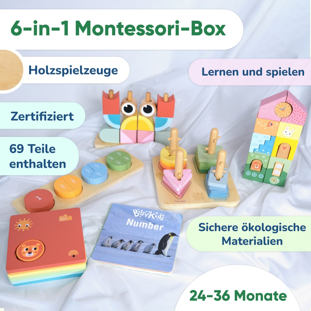 Montessori-Box für Kinder von 24 bis 36 Monaten.