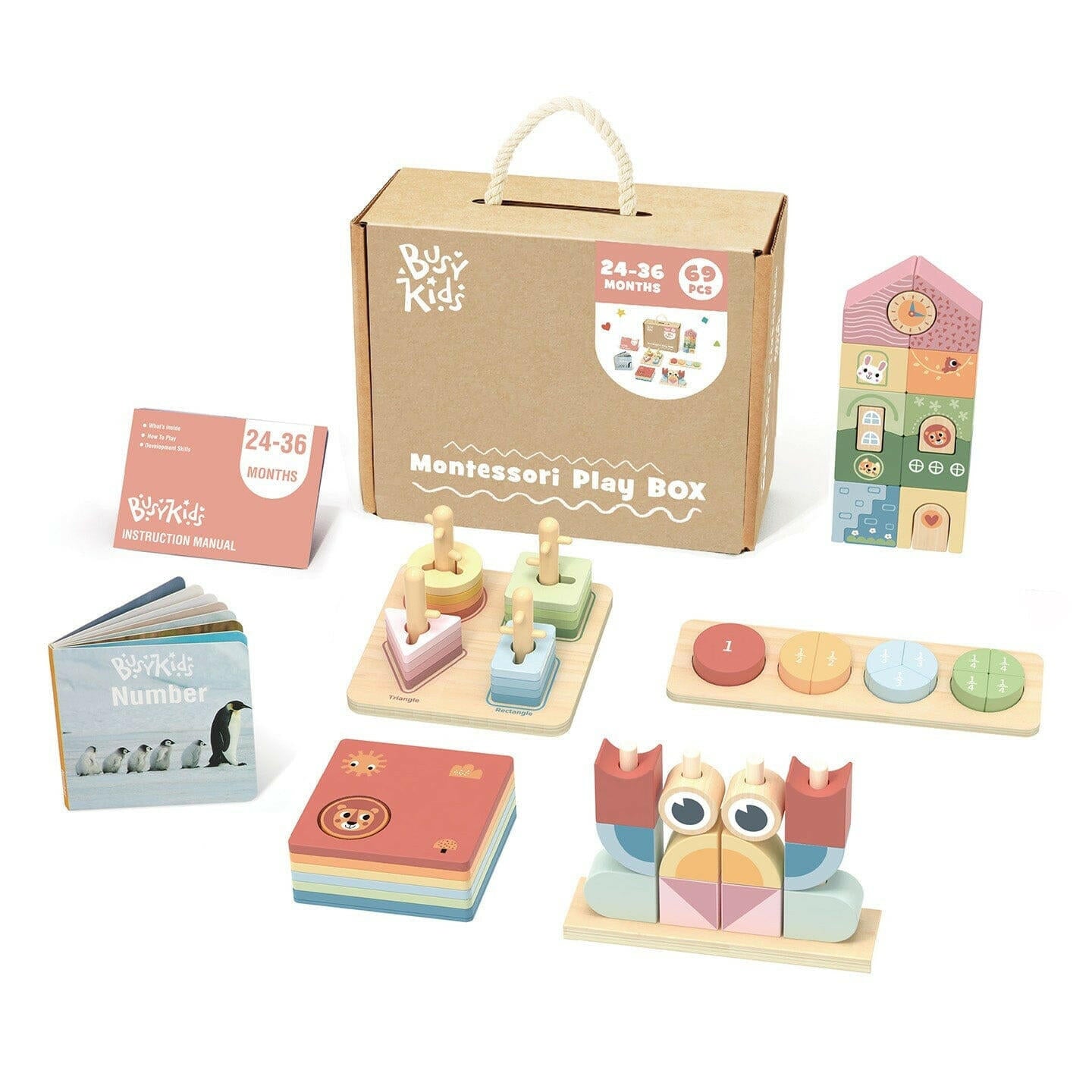 Montessori-Box für Kinder von 24 bis 36 Monaten.