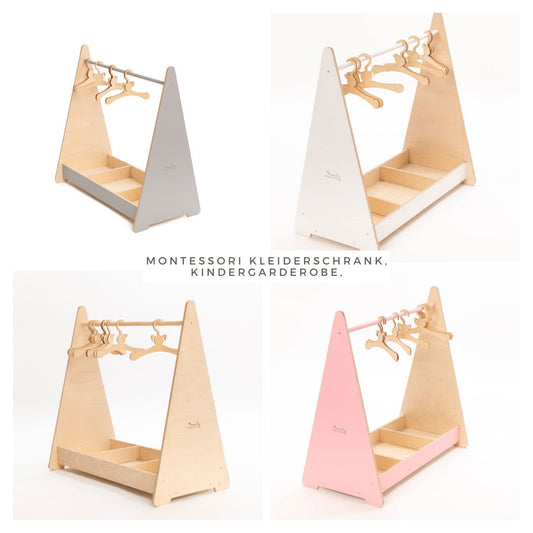 Montessori wardrobe, children's wardrobe, cloakroom