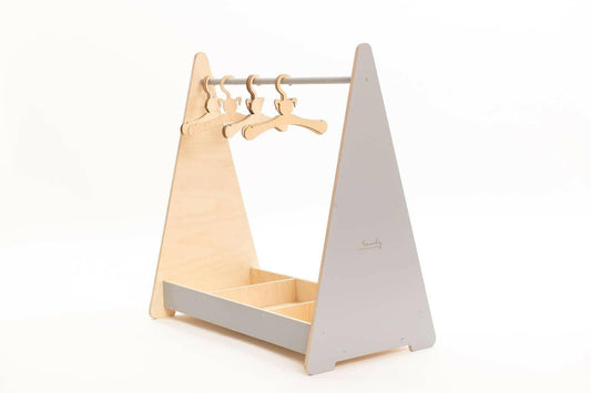 Montessori Kleiderschrank, Kindergarderobe, Gaderobe.