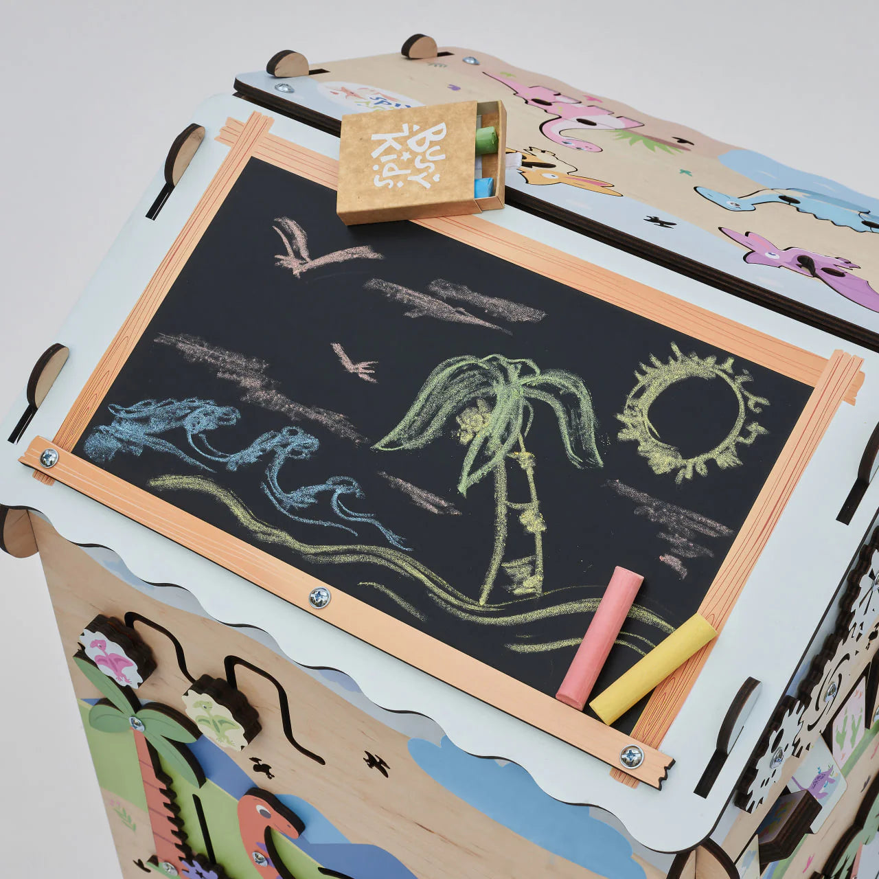 BusyBoard sensorisches Spielhaus Natura Pastell – Limitierte Montessori-Ausgabe mit über 30 Aktivitäten.