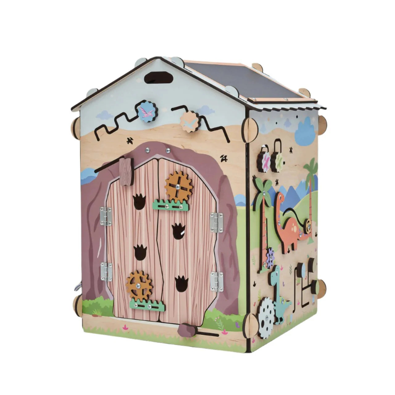 BusyBoard sensorisches Spielhaus Natura Pastell – Limitierte Montessori-Ausgabe mit über 30 Aktivitäten.