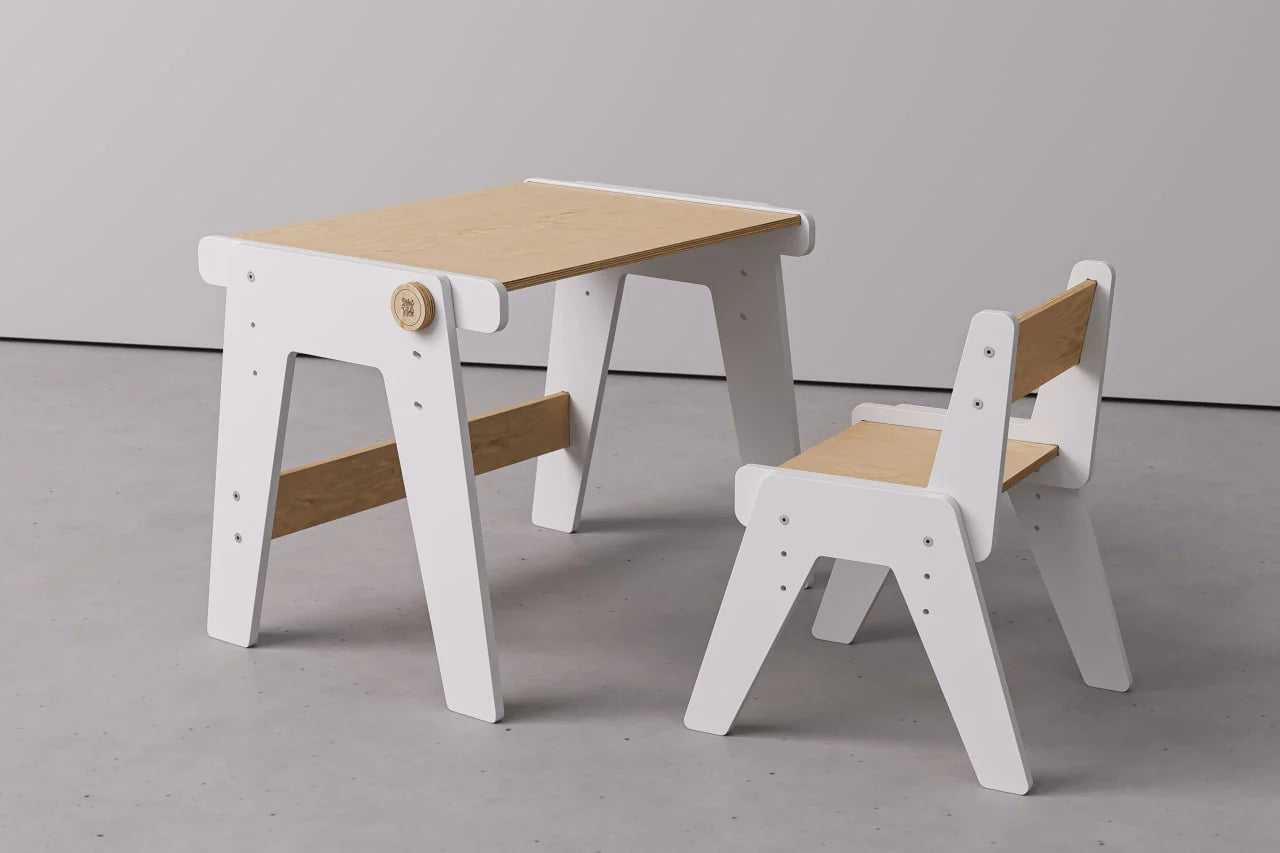 Mitwachsende Tisch und Stuhl für Kleinkinder - weiß