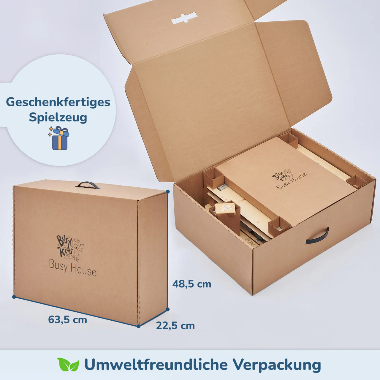 BusyBoard sensorisches Spielhaus Weiß – Montessori Holzspielzeug mit über 30 Aktivitäten.