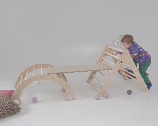 Kletterdreieck Set Classic, Kletterbogen, Rutsche, Pikler Dreieck.