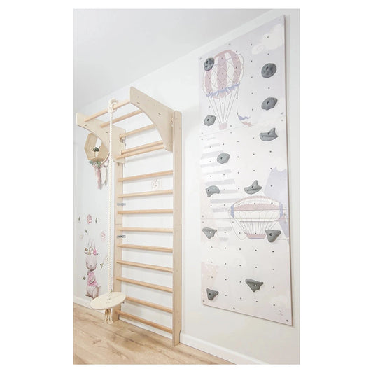 Wall bars for children's room, climbing ladder, swing, pull-up bar