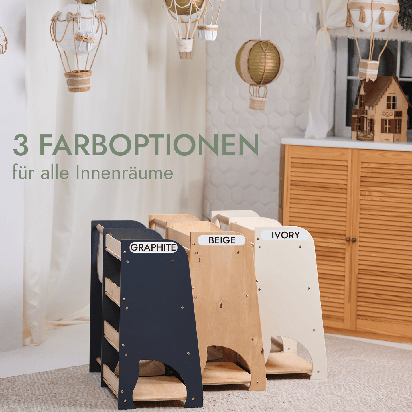 2in1 Montessori - Regal für Bücher und Spielzeug - BesonderesHoch2