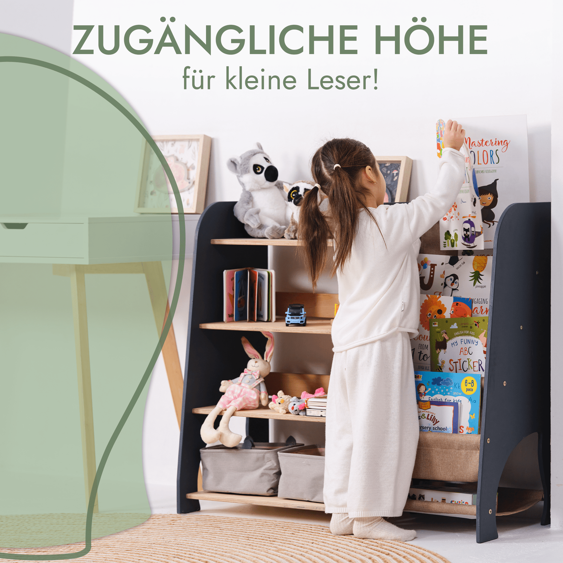 2in1 Montessori - Regal für Bücher und Spielzeug - BesonderesHoch2