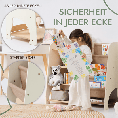2in1 Montessori - Regal für Bücher und Spielzeug - BesonderesHoch2