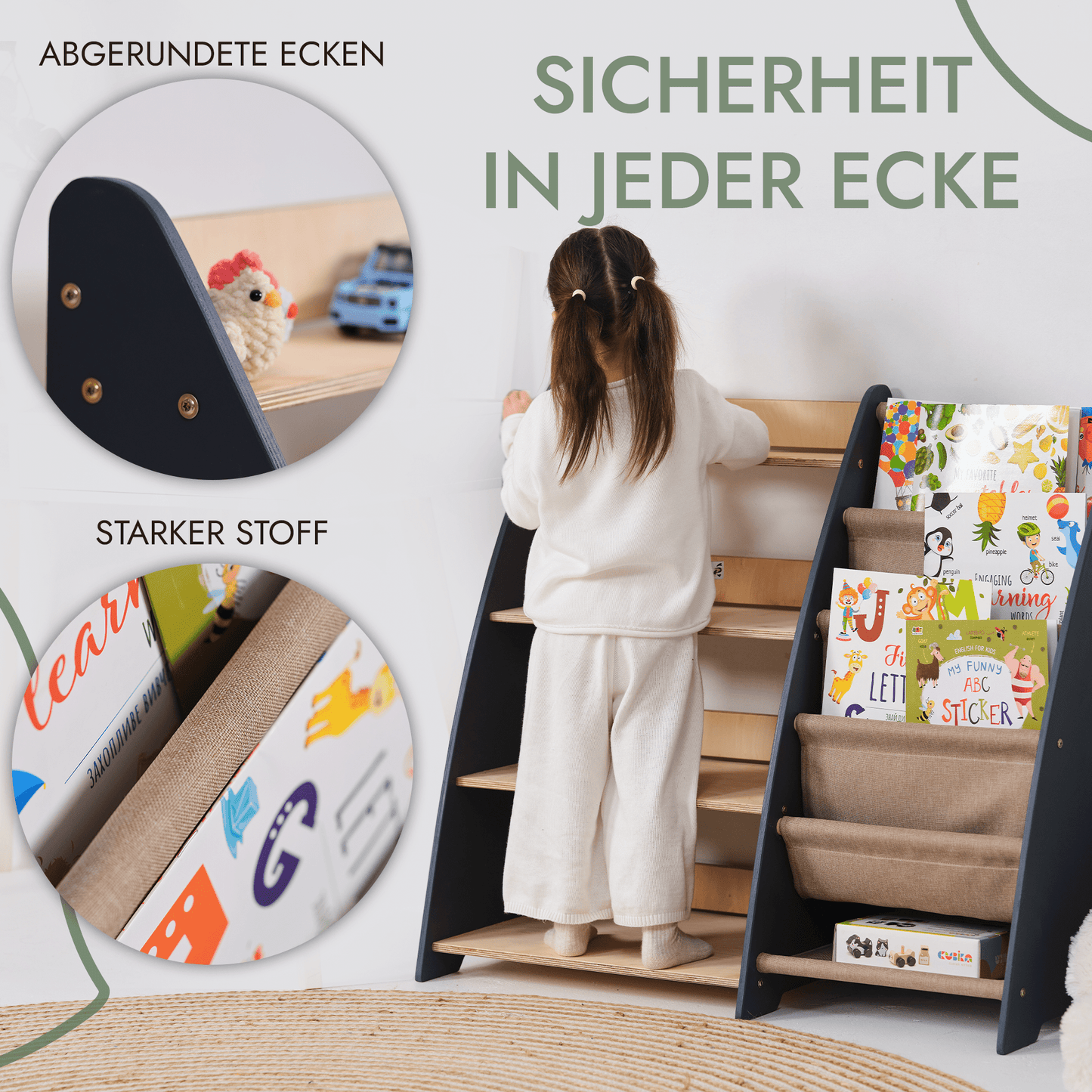 2in1 Montessori - Regal für Kleinkinder – Bücher & Spielzeug - BesonderesHoch2